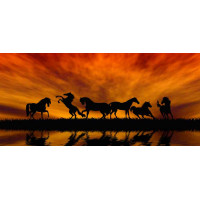 Rectangular print, Horses series, 002
