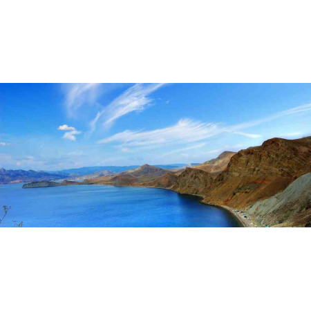 Принт "Горы и море, Крым" прямоугольный, серия Море, 008